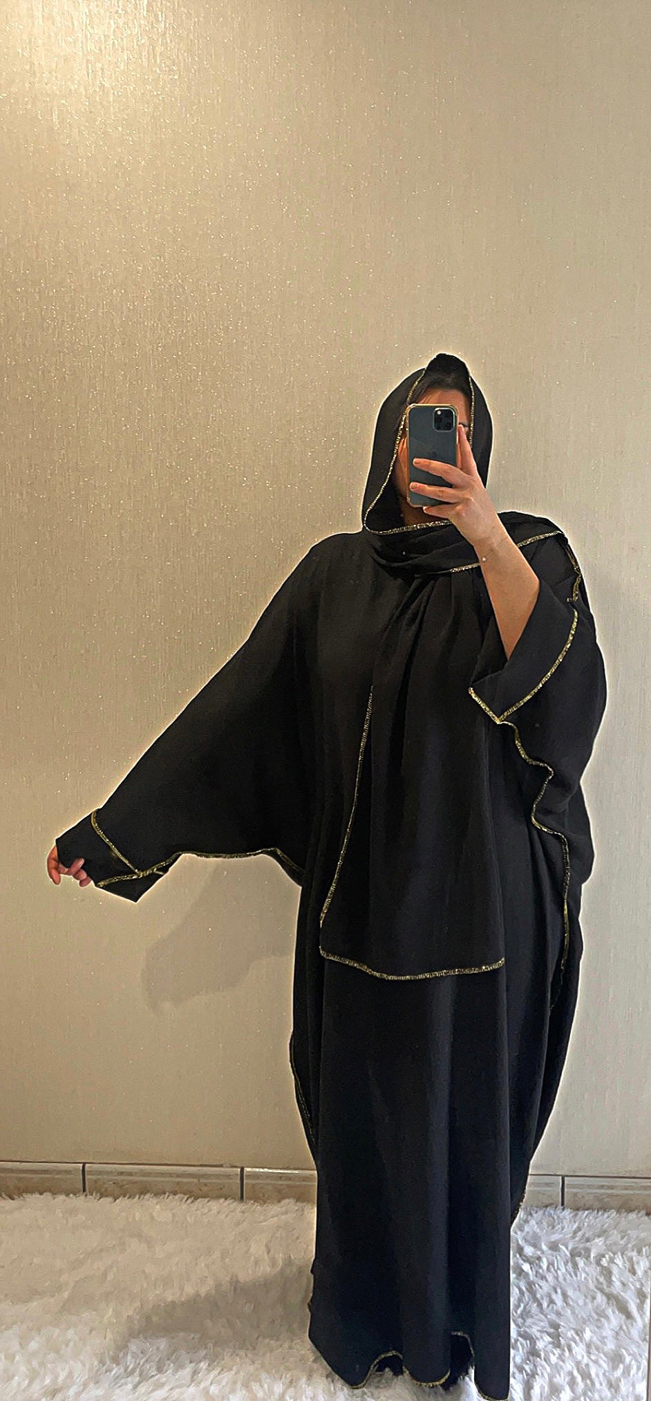 Abaya noir coupe papillon